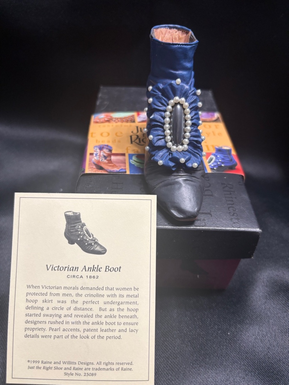 Just The Right Shoe Blue and Black Ankle Boots - Picture 4 of 5